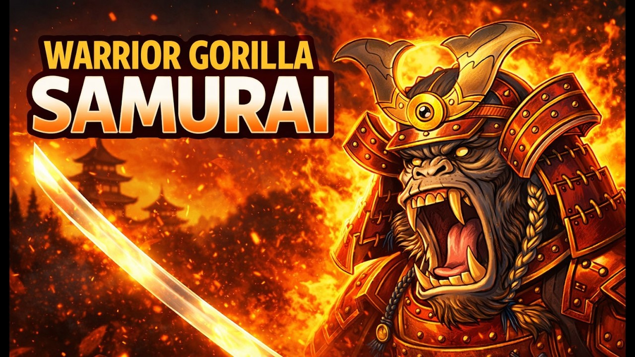 Gorilla Samurai Drawing | Step by StepPencil Sketch | Warrior Art