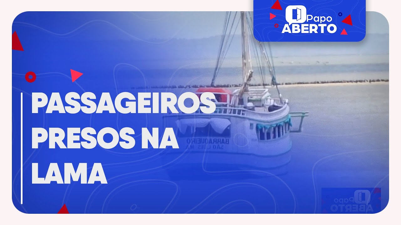 Embarcação encalha na Praia Grande em São Luís e passageiros aguardam resgate | Papo Aberto