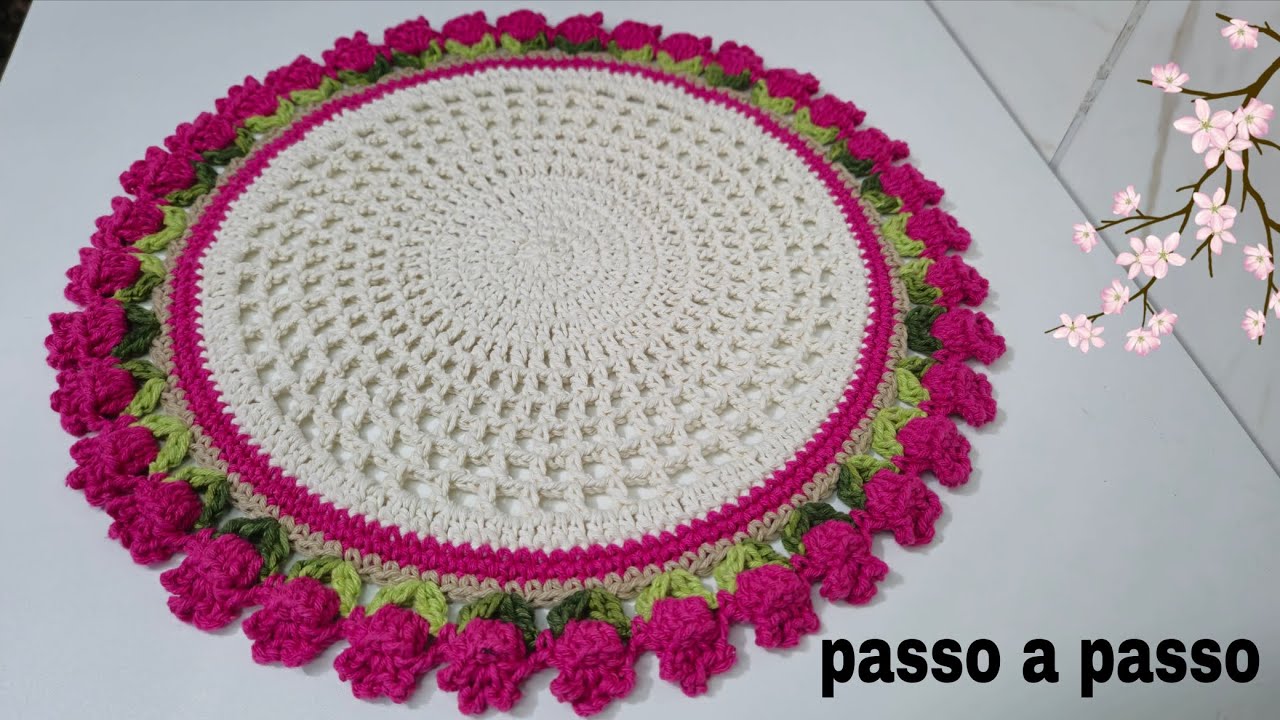 Passo a passo SOUPLAT TULIPA/ tutorial de CROCHÊ/adaptado 2025.