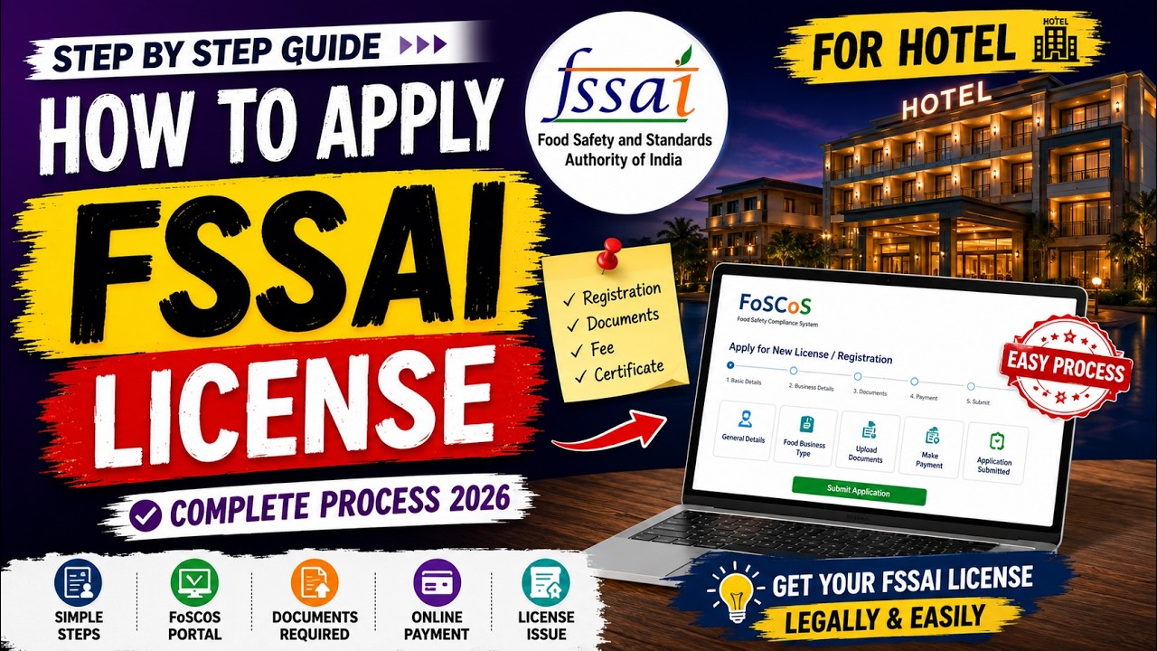 How to Apply FSSAI License | Hotel FSSAI Registration Step by Step | FoSCoS 2026
