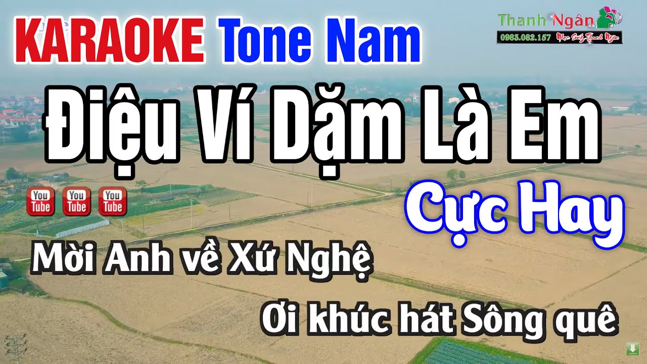 Điệu Ví Dặm Là Em Karaoke 2025 Tone Nam - Nhạc Sống Thanh Ngân