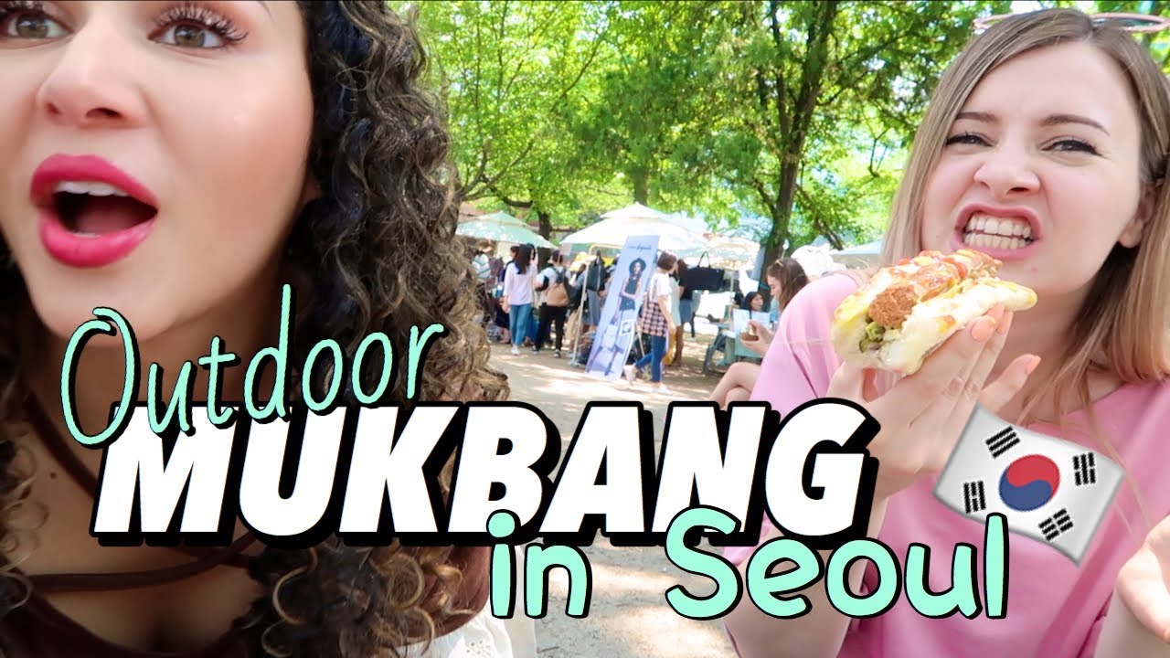 Eat With Me! Outdoor MUKBANG in Korea (ps sorry in advance lol)