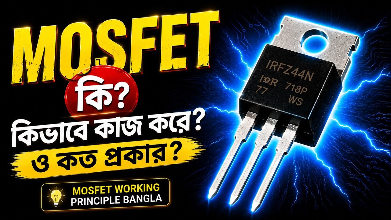 MOSFET কি কিভাবে কাজ করে ও কত প্রকার  MOSFET Working Principle Bangla