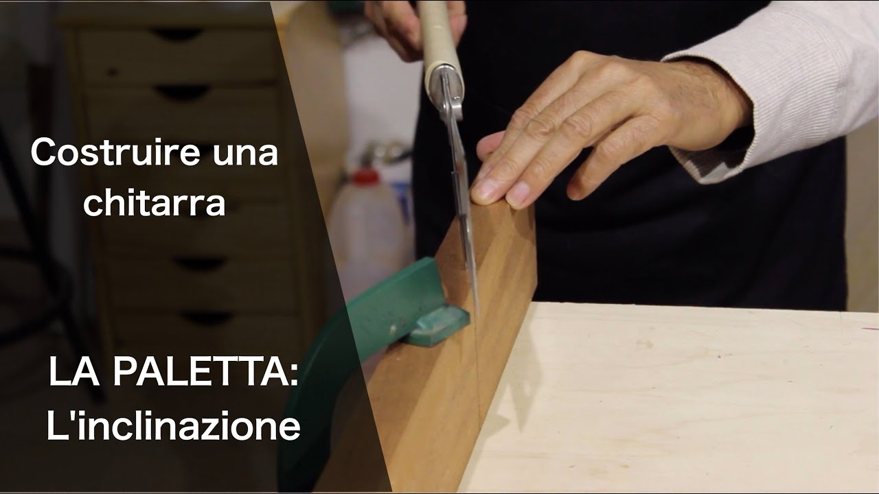 liuteria chitarra - realizzare l'inclinazione della paletta