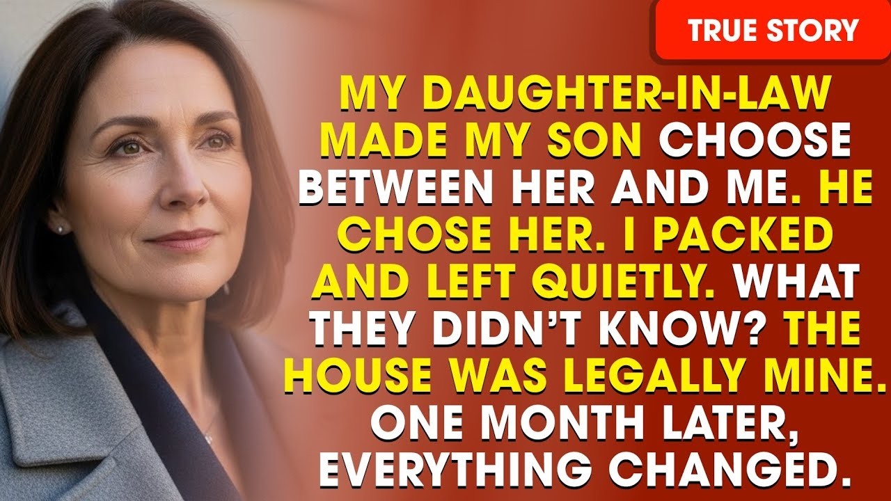 My Son’s Wife Said, “Choose — Me or Your Mother ” He Chose Her… So I Packed My Things