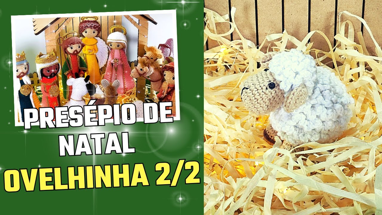 Cabeça da Ovelha Presépio de Natal 2/2 Amigurumi em Crochê