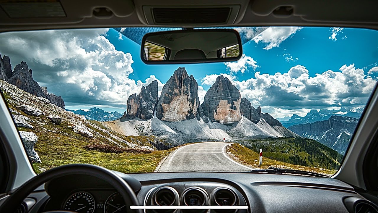 ❤️ Driving in The Dolomites from Cortina d’Ampezzo to Ortisei in 4K UHD, ASMR