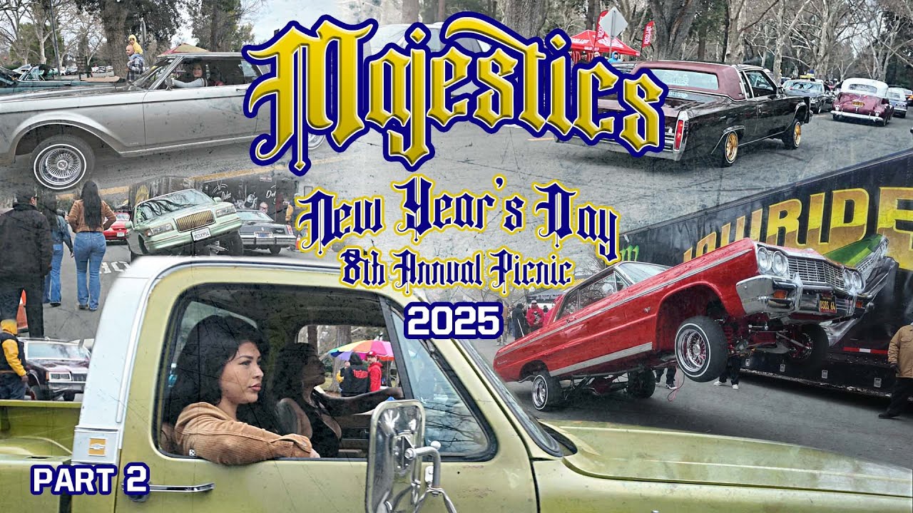 Lowrider Cruising and Hitting Switches Majestics Sacramento 2025 New Year Day 8th Annual Picnic