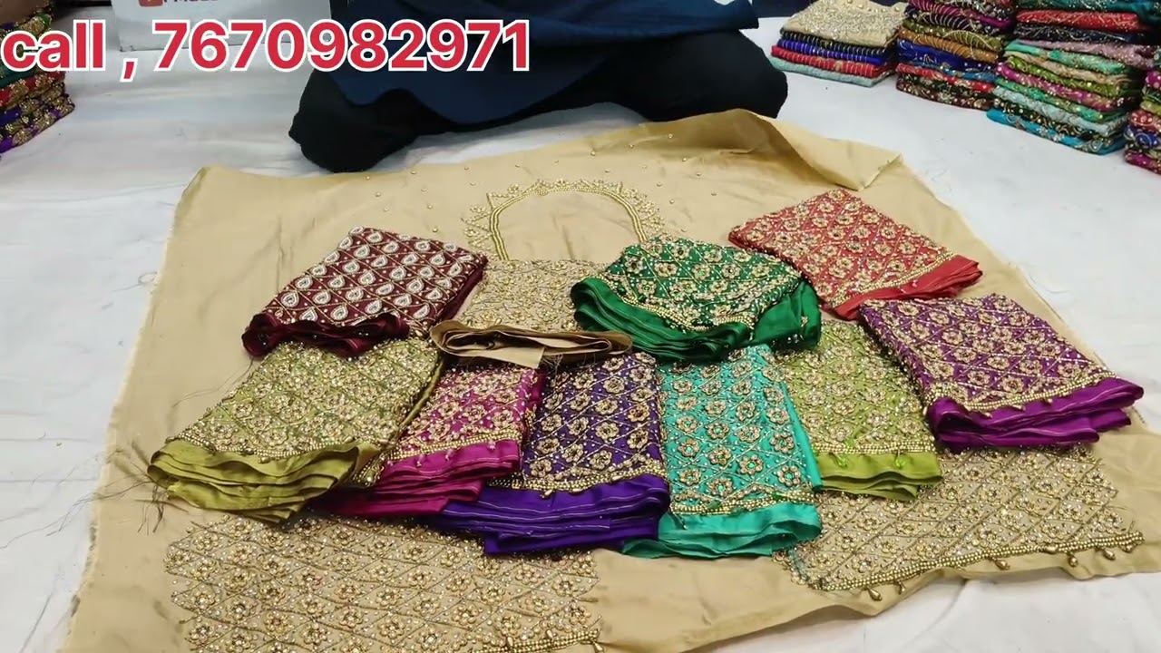 Madani sarees wholesale maggam blouse new designs video watch last Tak like and share ❤️👈