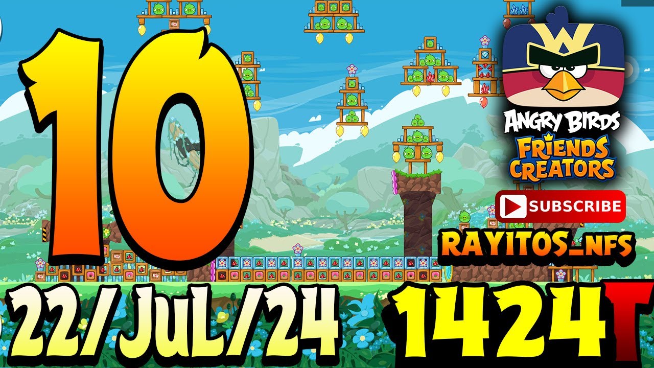 Angry Birds Friends Level 10 Tournament 1424 Highscore POWER-UP walkthrough