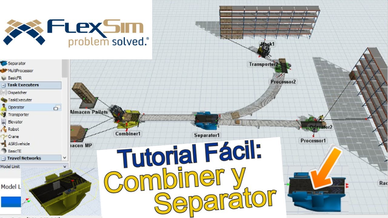TUTORIAL FLEXSIM #5 (Versión 2025): Cómo Usar el COMBINER y SEPARATOR en Modelos de SIMULACIÓN