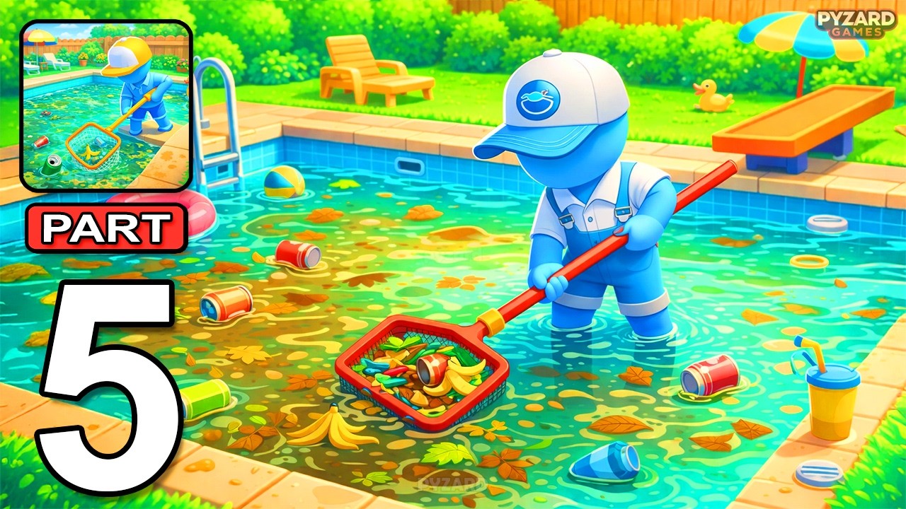 Pool Cleaner Game - Gameplay Walkthrough Part 5 - Clean Pool And Relax (Android, iOS)
