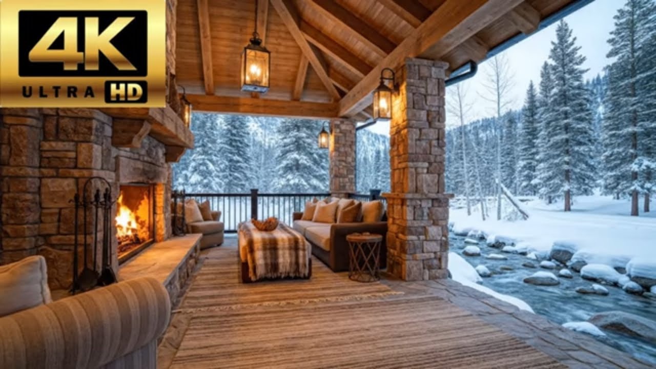 Serene Winter Mountain Cabin Ambience ❄️🏔️ | Peaceful Stillness for Deep Relaxation &bull; 4K 1 Hour