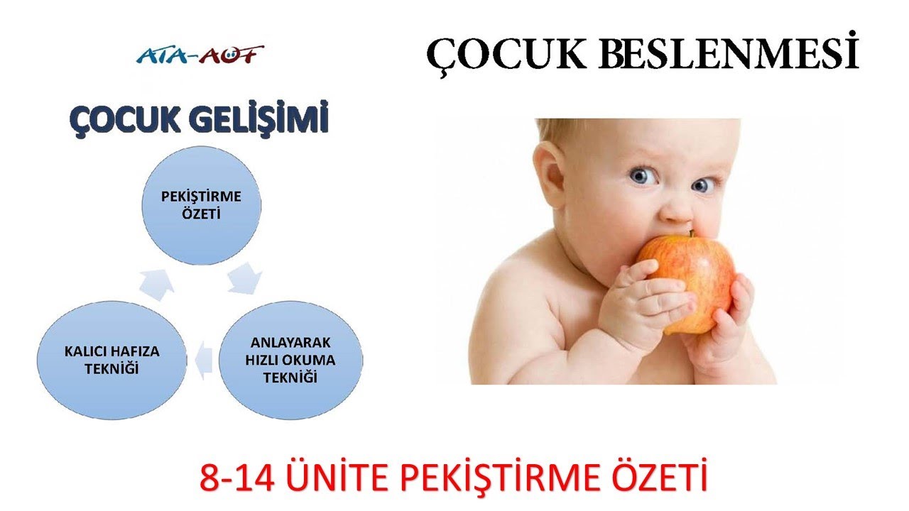 Çocuk Beslenmesi 8-14 Ünite (Vize Sonrası FİNAL SINAVINA Hazırlık)