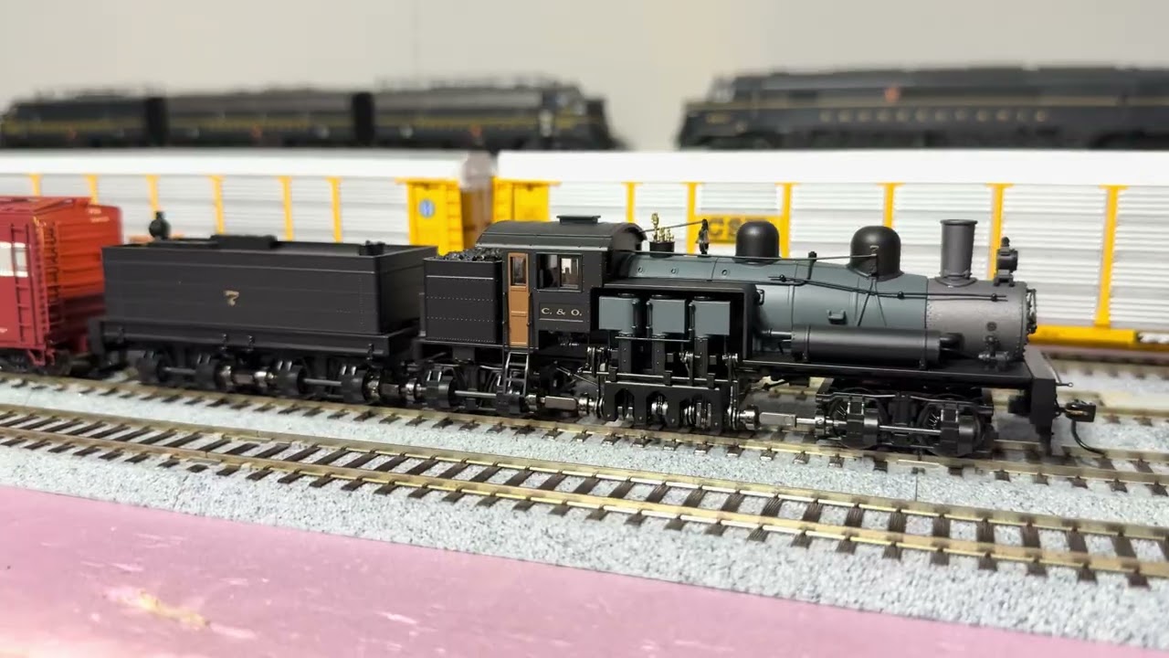 Схема №4, Видео №39, Новый четырехвагонный поезд Broadway Limited Class D Shay