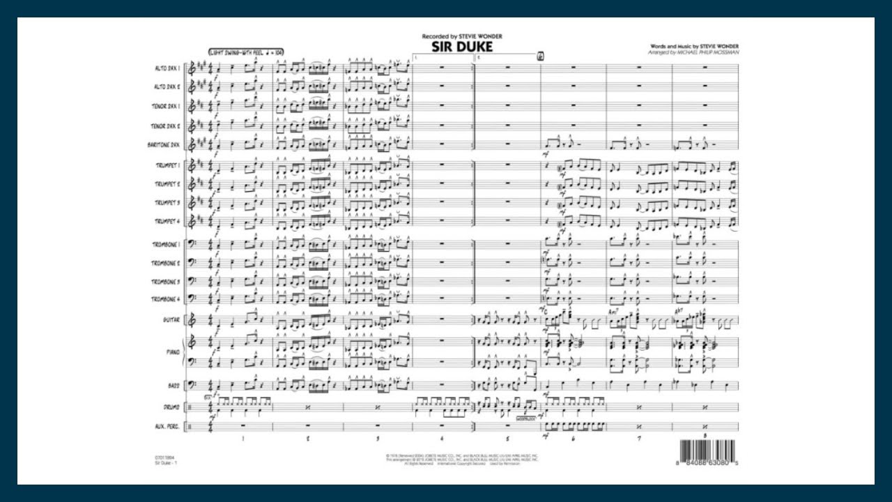 Sir Duke by Stevie Wonder | Arr. Michael Philip Mossman