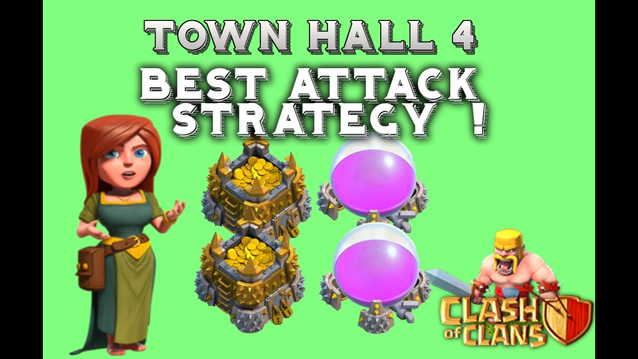Clash Of Clans | BEST ATTACK STRATEGY TOWN HALL 4 - DESTROYING BASES !