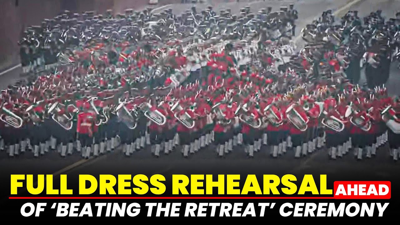 Watch Live: Full dress rehearsal ahead of ‘Beating the Retreat’ ceremony in Delhi
