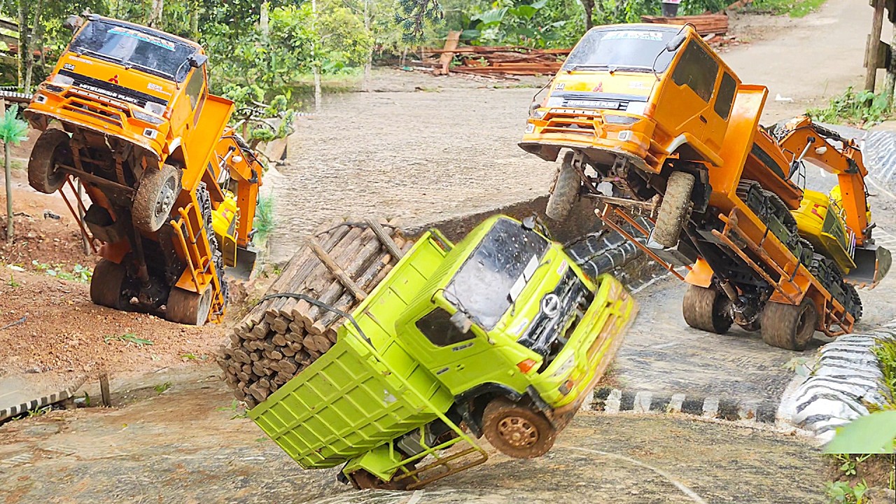 RAJA OLENG Truk Hino 500 ENGKEL GAGAL NANJAK Fuso 220Ps Truk OFROAD Lewati Tanjakan Viral Truk Rc