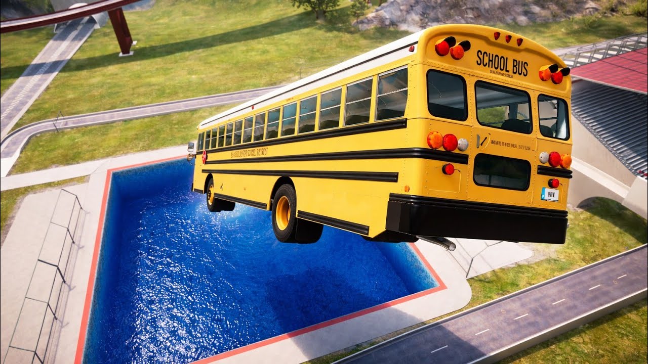 High Speed Cars Jumping in Pools 😱- BeamNG Drive #11