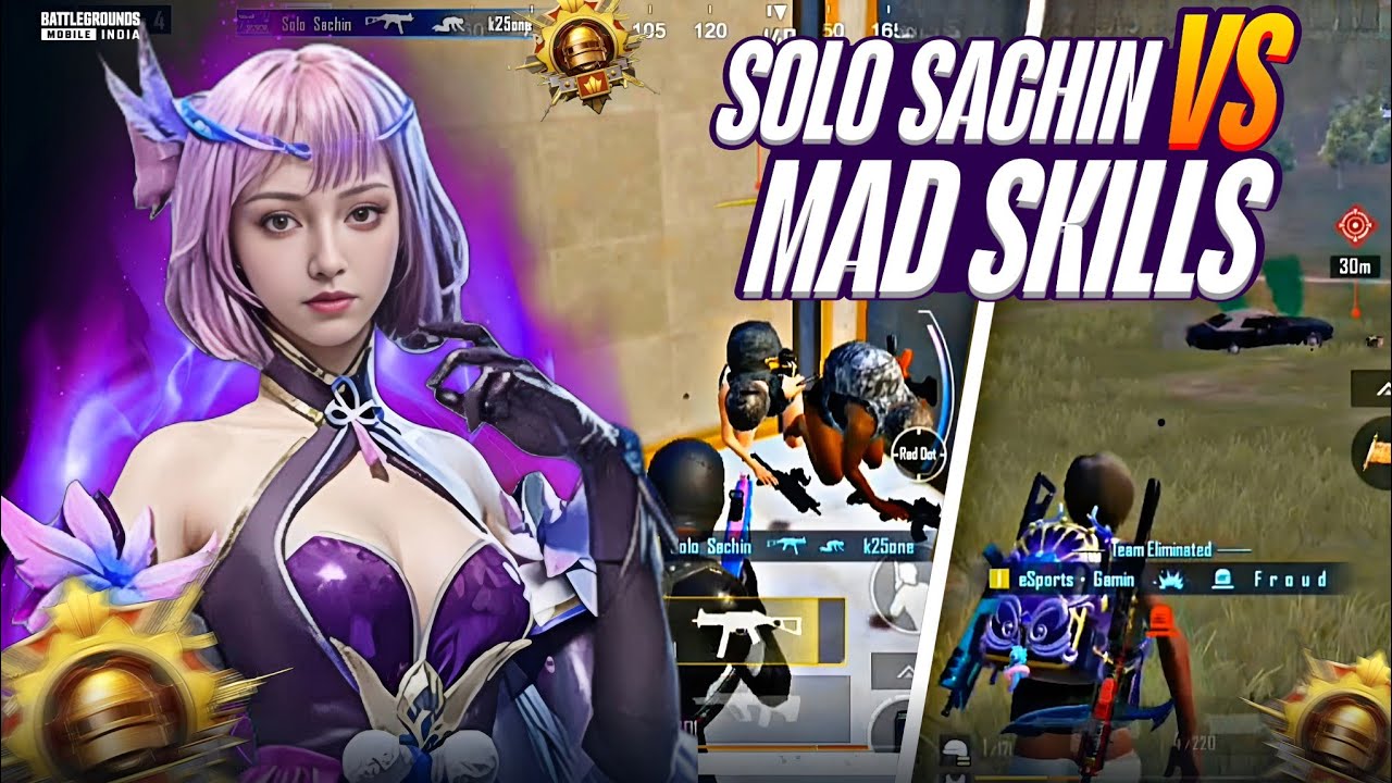 Solo Sachin VS Mad Skills !! Fastest 1v4 Clutch 🥶Within Few Seconds