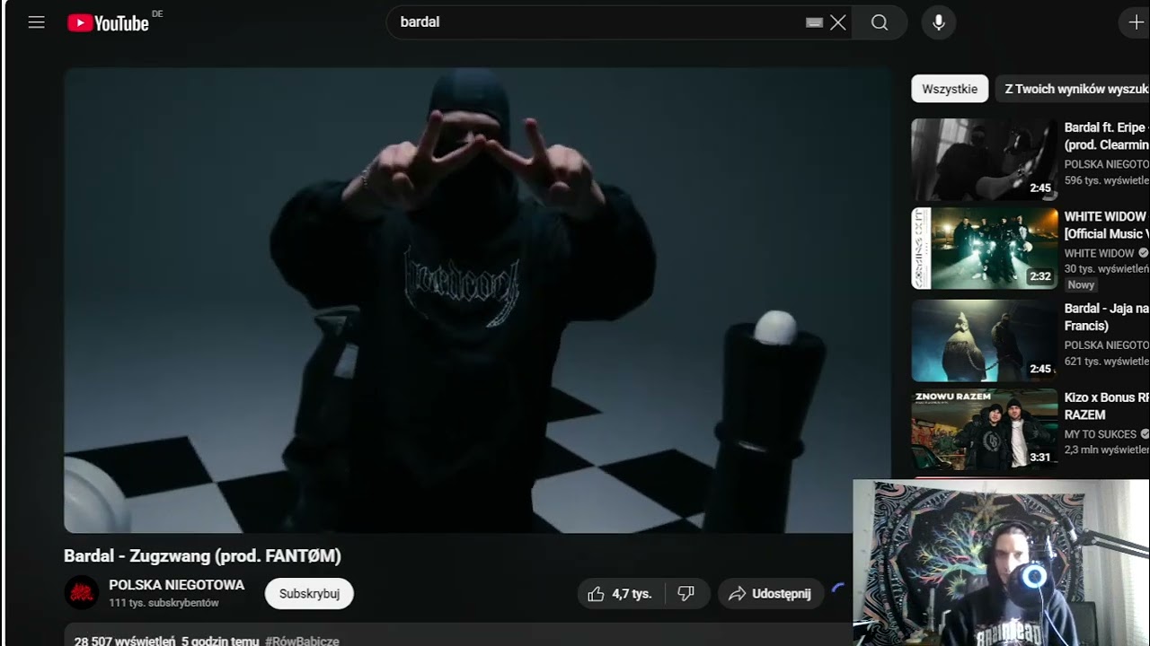 Rap reakcja : Bardal - Zugzwang (prod. FANT&Oslash;M)