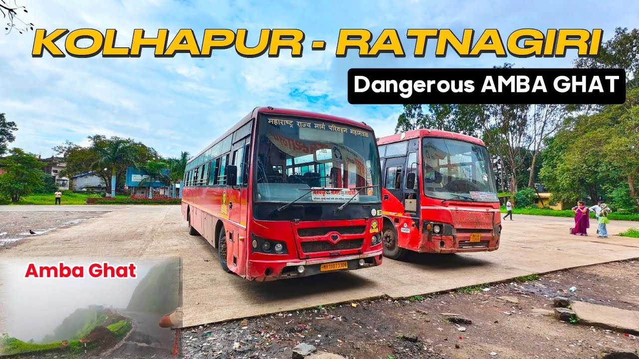 DANGEROUS AMBA GHAT⛰️BUS JOURNEY IN MONSOON🌨️ | #MSRTC BUS JOURNEY FROM KOLHAPUR TO RATNAGIRI