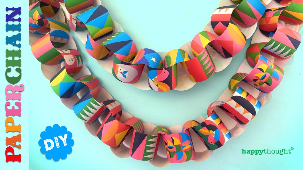 Festive DIY chunky Paper Chains tutorial. Easy Paper Chain garland making fun Christmas decorations!