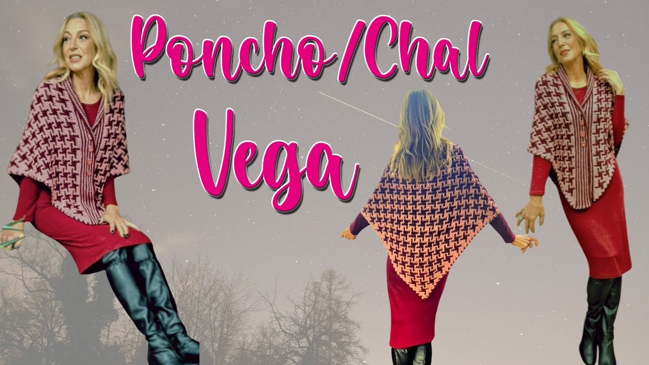 TEJE A CROCHET EL PONCHO/CHAL DE MOSAICO MÁS BONITO Y PRÁCTICO DE YOUTUBE 🥰 PONCHO/CHAL VEGA 🩷