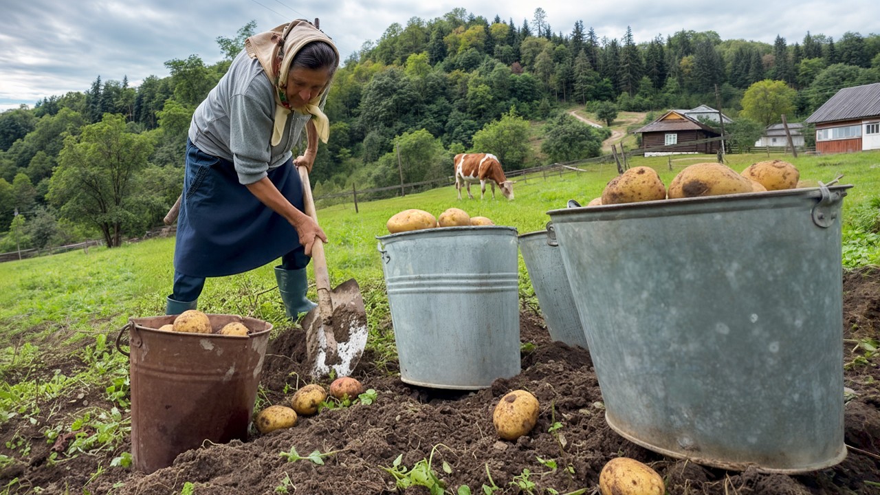 Elderly Couple’s Peaceful Mountain Life & Homemade Food