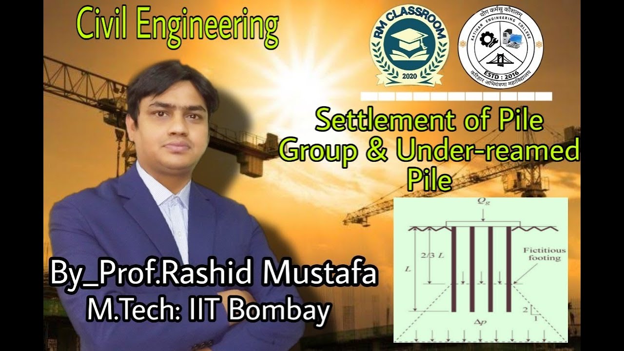 Lecture-7 | Pile Group Settlement & Under-reamed Pile | Pile Foundation | Prof. Rashid Mustafa