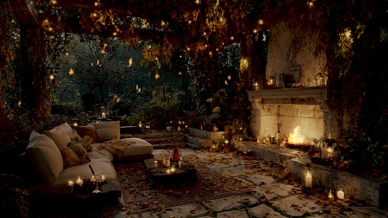 Jazz & Fire Ambience for Focus | Smooth Fireplace Sounds and Relaxing Autumn Jazz