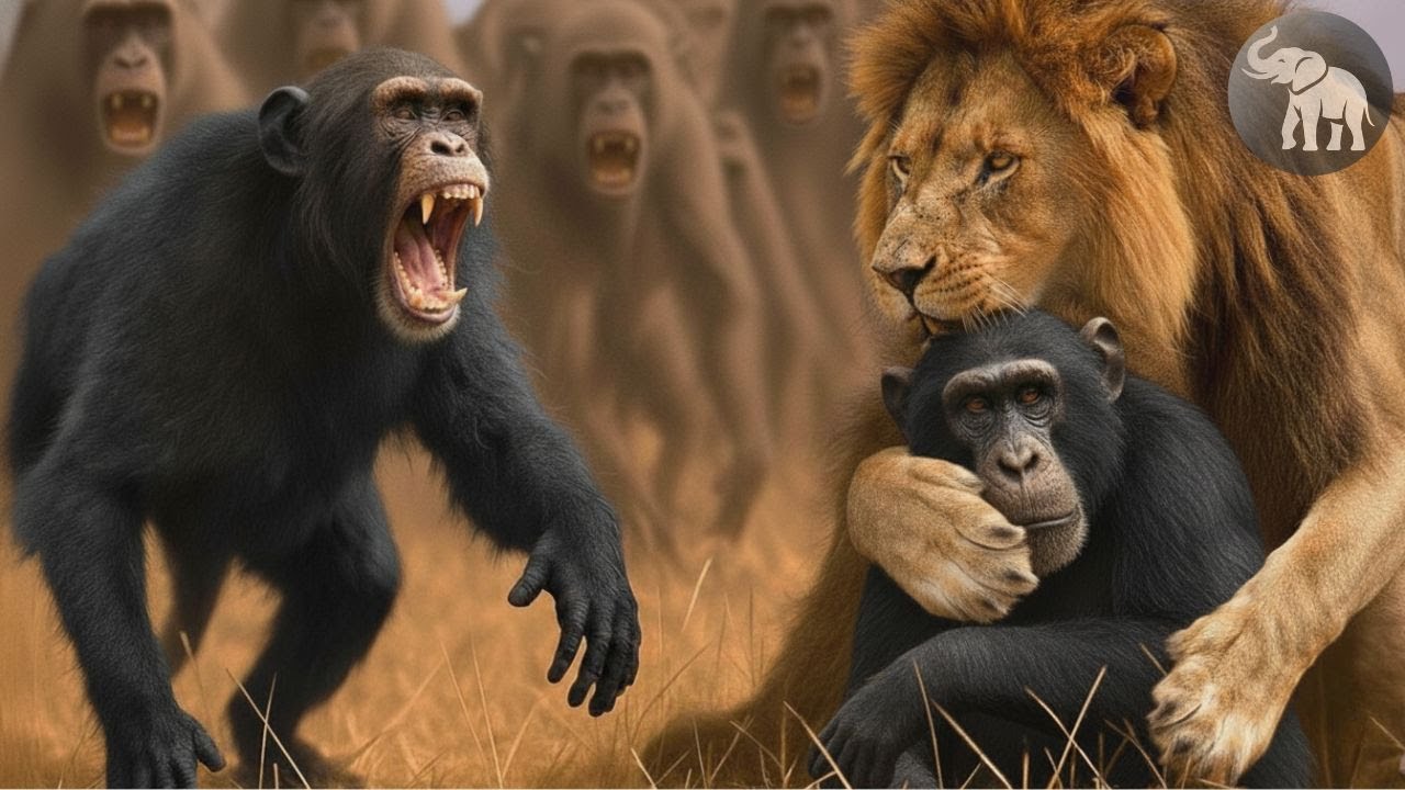 Cuando los Chimpancés se Levantan: Desafío al Rey León #animalessalvajes