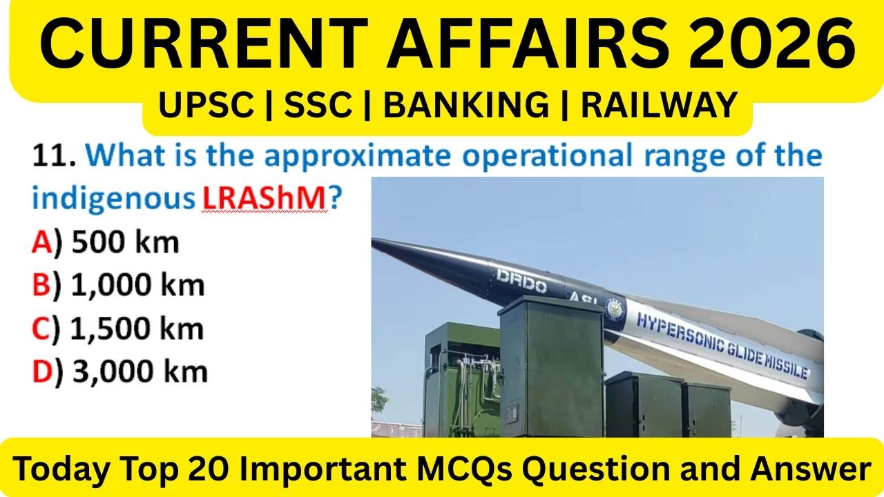 Current Affairs 2026 MCQ | UPSC | SSC | RRB NTPC | Other Competitive Exams | UPSC mock test