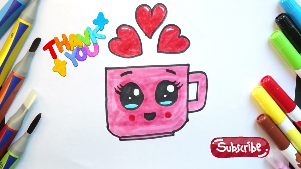 Niedliche Tasse zeichnen, How to Draw a Mug - Easy Cup Drawing