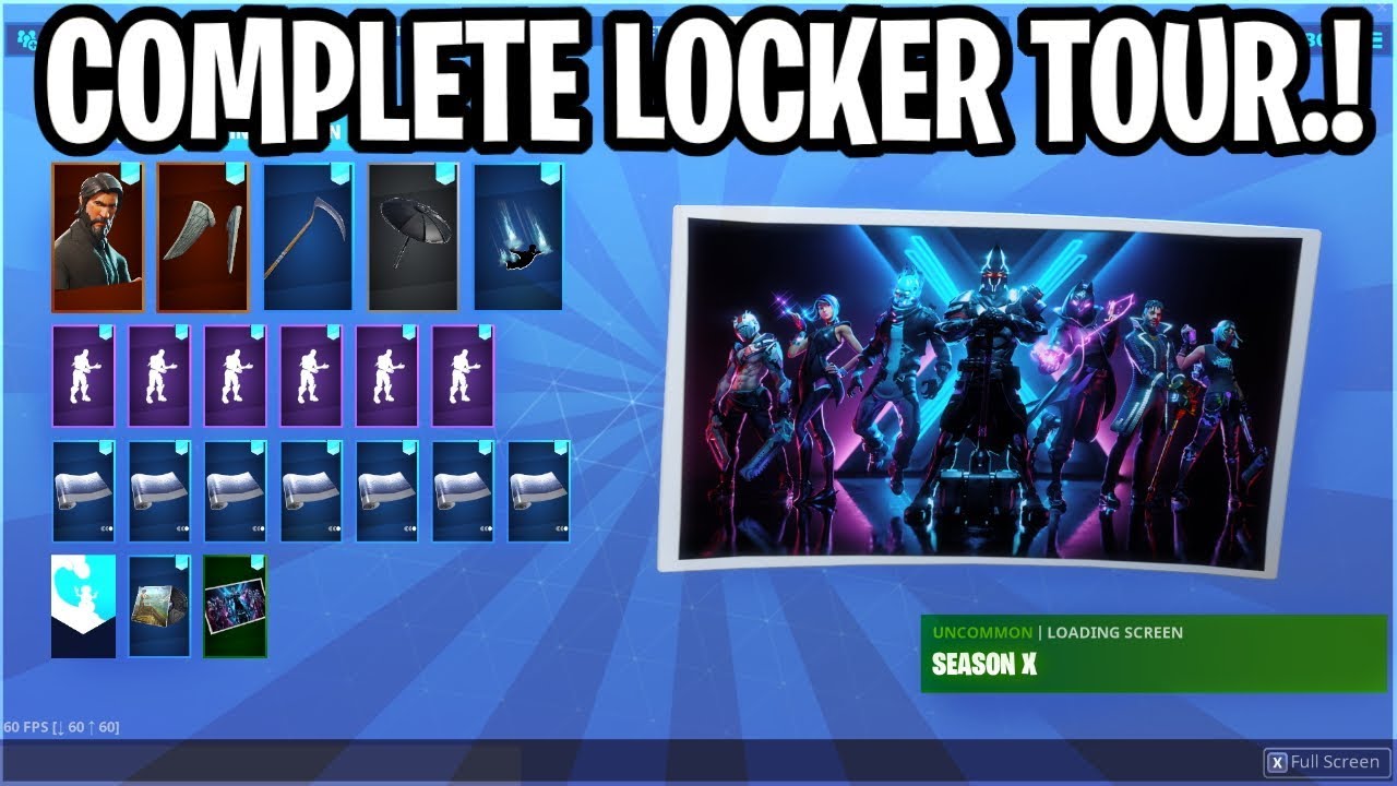 My Updated Season X Locker Tour..! (Fortnite Battle Royale)