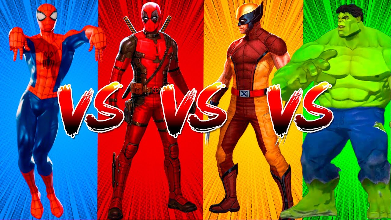 SUPERHERO COLOR DANCE CHALLENGE Spiderman vs Deadpool vs Wolverine vs Hulk