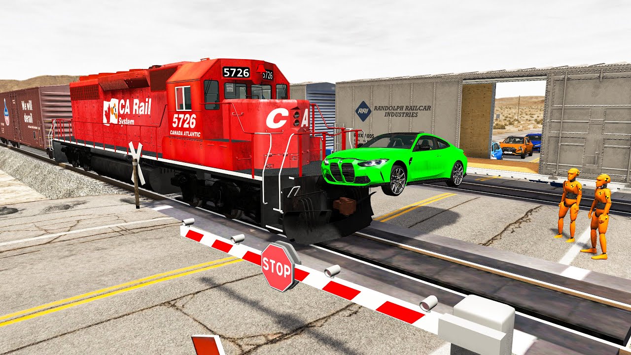 Trains and Car Crashes 😱 BeamNG.Drive