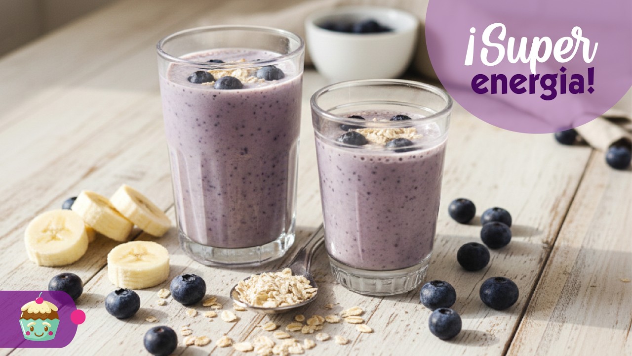 🫐 Batido saludable de arándanos y avena 🍌 | Desayuno rápido y nutritivo
