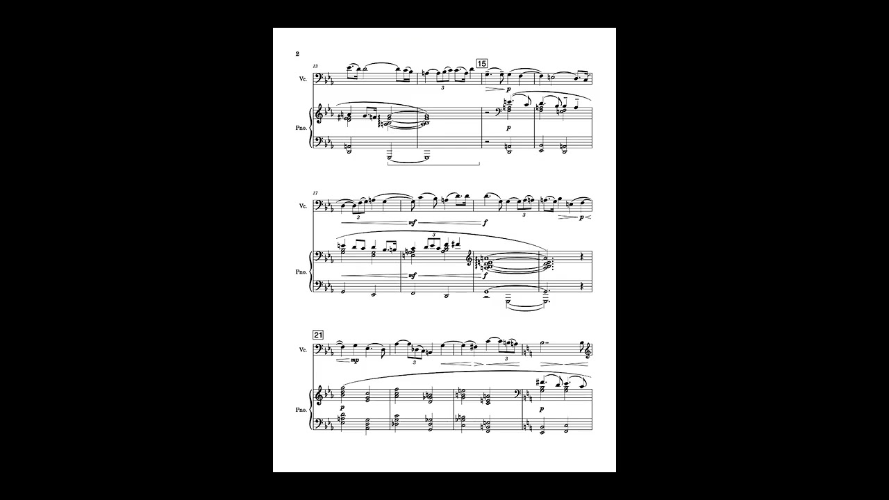 Cello Sonatina No. 2 Op. 17 'De las Cenizas' Mvt. II 'Del Fantasma'