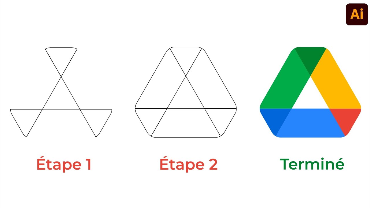 Comment Redesigner le logo Google Drive | Adobe Illustrator
