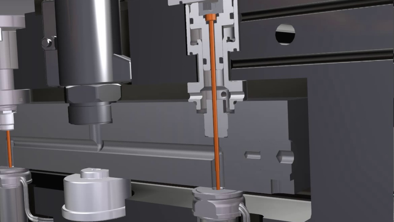 MVG25 Hot Half Valve Gate Pin Actuation Fly Through
