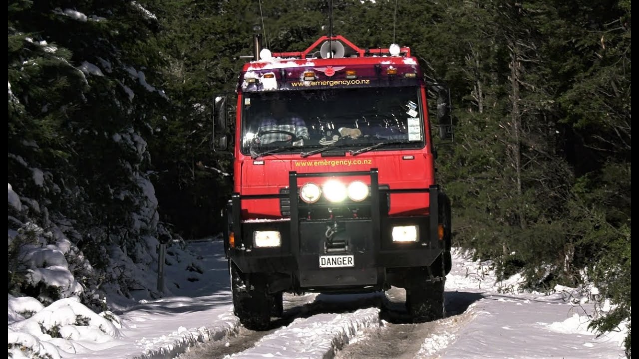 Loburn to Okuku Pass by MAN 4x4 truck in heavy snow