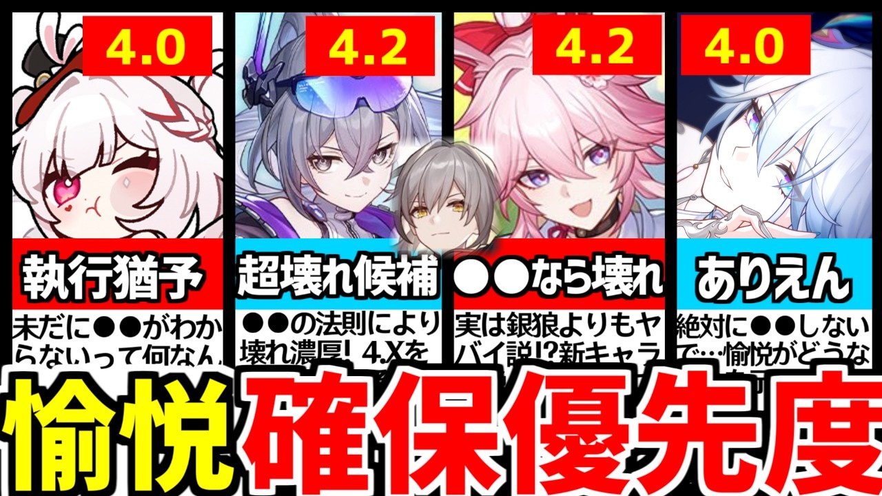 【スタレ】銀狼が最優先ではない！？愉悦キャラの優先度と編成、性能を徹底解説＆考察！【崩壊スターレイル/銀狼Level999(ぎんろう)/緋英(ヒエイ)/愉悦開拓者/火花/爻光(コウコウ)】