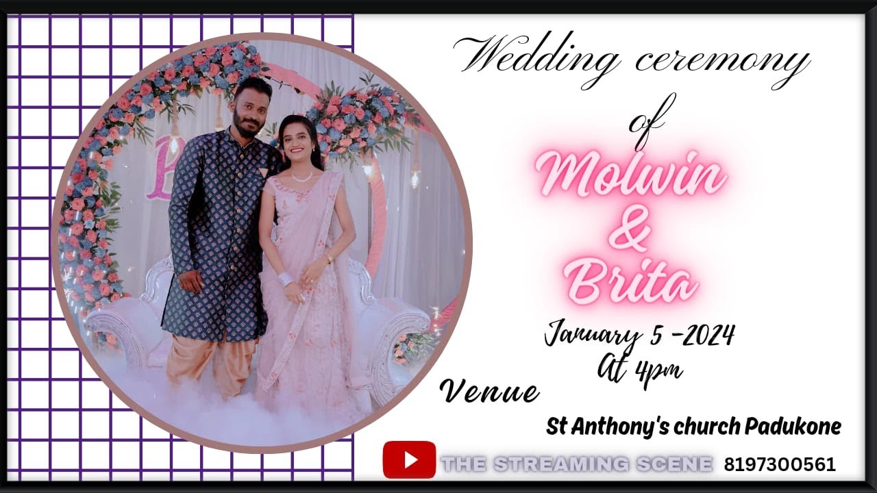 Wedding ceremony of Molwin & Brita january 05-2024 At 4.30pm