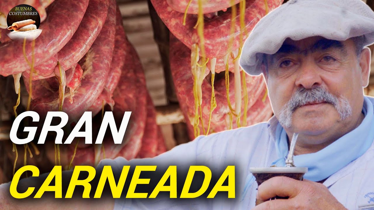 Gran carneada campera. Chorizos, salames y queso de chancho. Don Perotti festej&oacute; su cumplea&ntilde;os