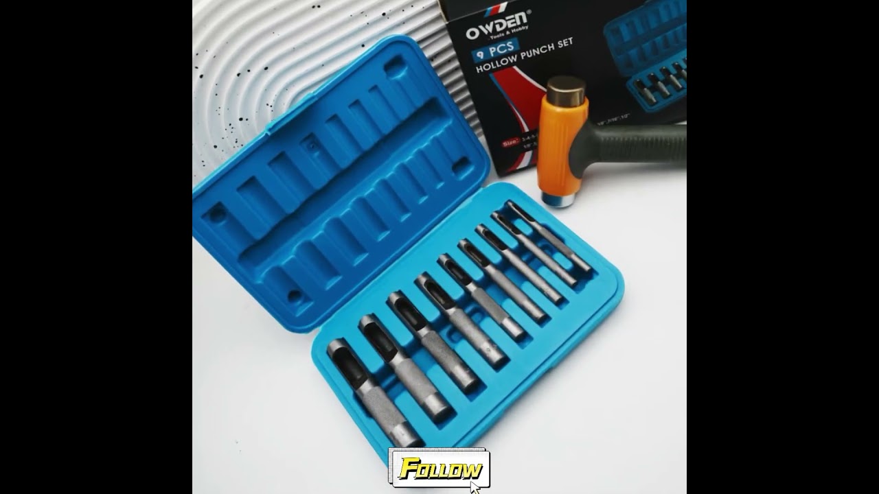 Elevate your leather crafting with the 9pcs Hollow Hole Punch Set!   