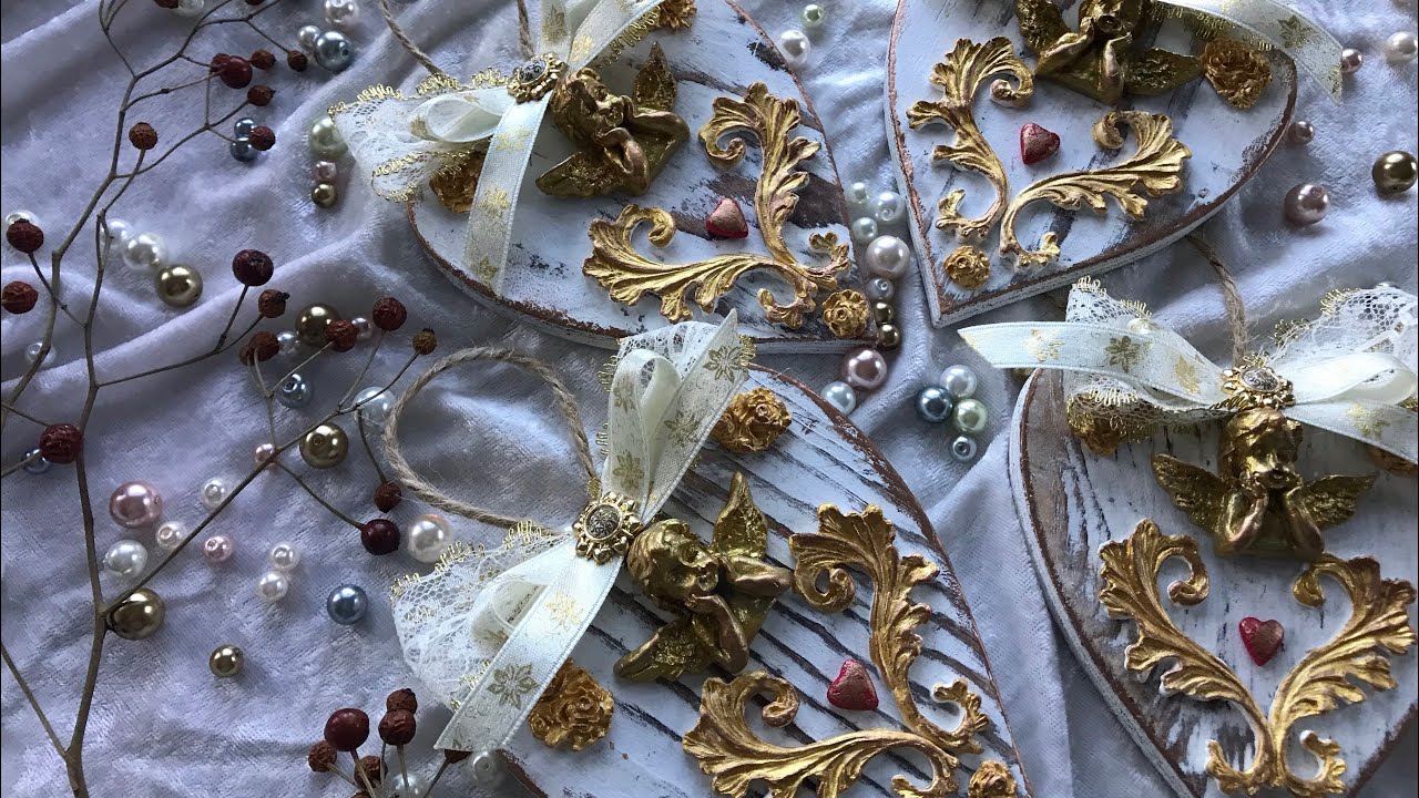 Christmas tree Decorations from Air Dry snowflakes and angels