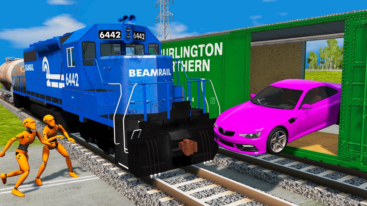 Trains and Cars Crashes - Truck Rescue Cars - BeamNG.Drive #4