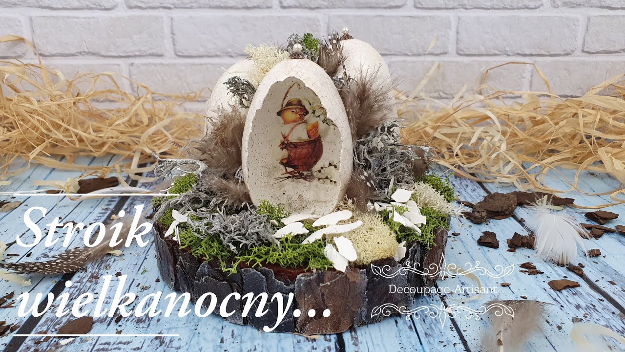 Stroik wielkanocny # gęsie wydmuszki #decoupage #itdcollection # DIY tutorial...